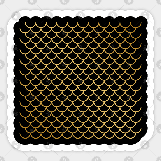 Golden Fish scale design Pattern Sticker by Eskitus Fashion